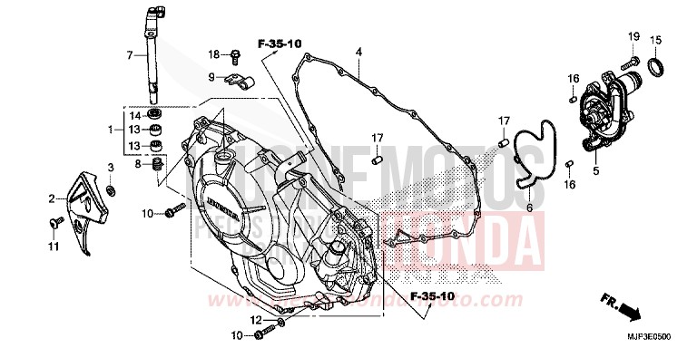 KURBELGEHAEUSEABDECKUNG (CRF1000/CRF1000A) von Africa Twin CANDY PROMINENCE RED (R342) von 2017